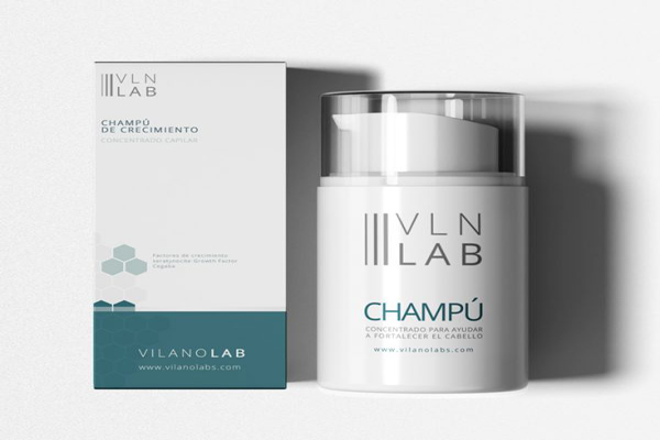 Imagen del champú Vilanolab, el cual ayuda a nutrir y revitalizar el cabello gracias a su fórmula hidratante