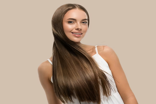 Cuidar el pelo en las mujeres - Mujer posando con su cabello hidratado y sedoso gracias a un cuidado capilar adecuado