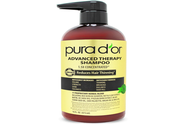 Champús para estimular el crecimiento del cabello - Fórmula limpiadora y regeneradora de Pura D’ Or la mejor solución para contrarrestar el adelgazamiento prematuro del pelo