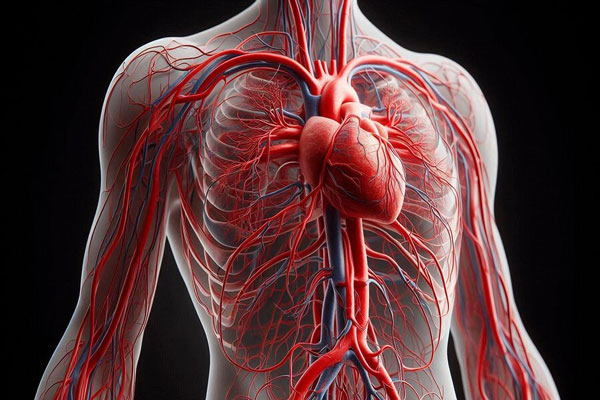 Alopecia y circulación sanguínea - Vista interna del corazón y del sistema circulatorio del ser humano 