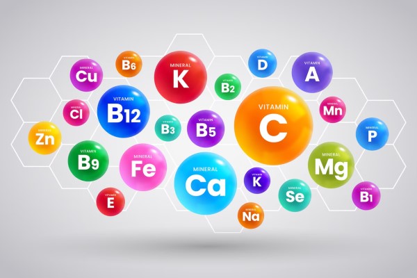 dibujo de vitaminas y minerales