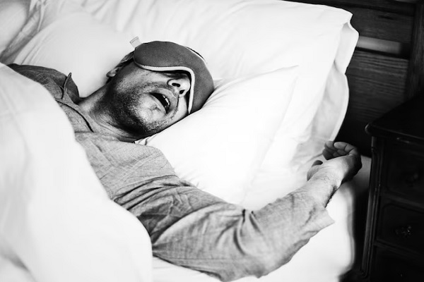 roncar provoca alopecia- hombre durmiendo boca arriba mientras ronca