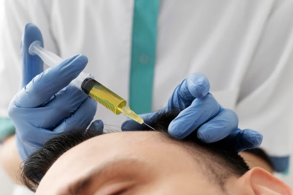Pacientes no aptos para injerto capilar - Tricólogo aplica un tratamiento de mesoterapia capilar para estimular el crecimiento del cabello