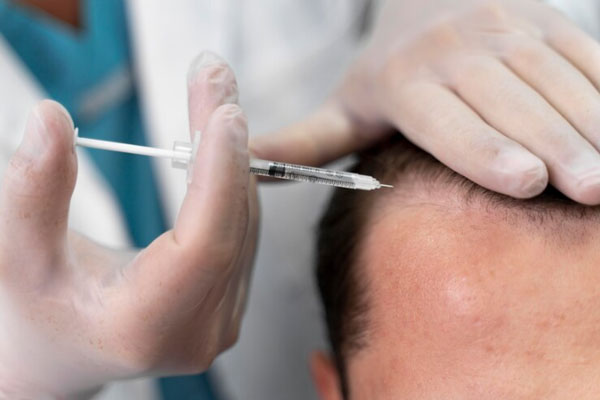 Cirujano trabaja en la extracción de unidades foliculares para un trasplante de cabello con la técnica DHI