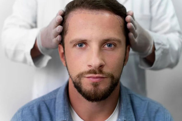 Hombre con pérdida de cabello apuesta por un trasplante de cabello para recuperar su densidad capilar 