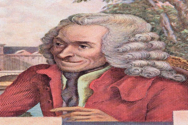 caída del cabello - Retrato de Voltaire con peluca