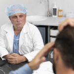 ¿Cuánto cuesta un implante de cabello en Bogotá en 2025? Cuánto cuesta un implante de cabello - paciente en consulta con especialista en injerto capilar